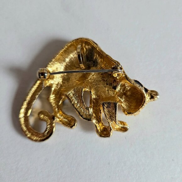 Vintage Park Lane Cheetah Gold Tone Enameled Brooch Pin Pendant. - Picture 3 of 5